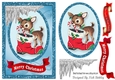 Little reindeer with santa boot in glitter frame A5