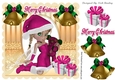 santas little faerie in pink with christmas presents 8x8