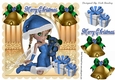 santas little faerie in blue with christmas presents 8x8