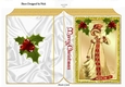 vintage lady in her winter coat with holly A5 folded book