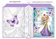 pretty faerie in lilac in flower frame with butterflies folded book