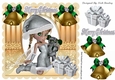santas little faerie in silver with christmas presents 8x8
