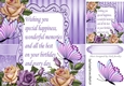 pretty lilac & cream roses & butterflies with verse 8x8