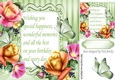 pretty gold & pink roses & butterflies with verse 8x8