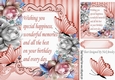 pretty peach & silver roses & butterflies with verse 8x8