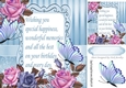 pretty blue/pink roses & butterflies with verse 8x8