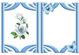 Blue Magnolias with butterflies in retro frame A5 Insert