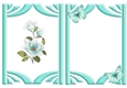 Turq Magnolias with butterflies in retro frame A5 Insert