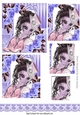 Classy Lady in Hat with purple roses pyramids