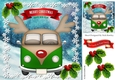 Green Toonie Christmas campervan in the snow 8x8