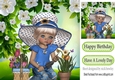 I love pretty flowers and gardening 8x8 (blue)