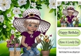 I love pretty flowers and gardening 8x8 (damson)