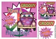 Those were the days! toony hippy pink Car with flowers