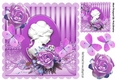 cameo lady with lilac flowers and butterflies 8x8