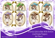 8 Lovely Girls in coloured hats with flowers card fronts/toppers 4 sheets set (set 3)