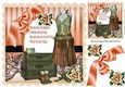 Lovely Steampunk Fashion in lace frame with peach roses 8x8