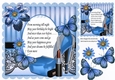 Pretty blue shoe, lipstick and blue accessories & lace with verse 8x8