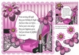 Pretty pink shoe, lipstick and pink accessories & lace with verse 8x8