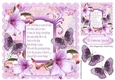 Pretty lilies with lilac glitter butterflies with verse 8x8