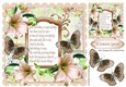 Pretty lilies with peach shades glitter butterflies with verse 8x8