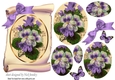 pretty lilac fuschia on a scroll with butterflies, and bow oval pyramids