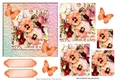 pretty peach pansies with butterflies in ornate frame pyramids