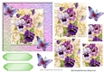pretty purple pansies with butterflies in ornate frame pyramids