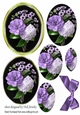 Pretty lilac and white wild roses with bow oval pyramids