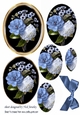 Pretty blue and white wild roses with bow oval pyramids