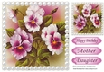 pink shades painted pansies with pearls 8x8