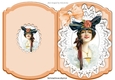 pretty in peach elegant lady with organza bow bracket cut & fold A5