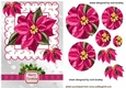 pretty pink poinsettias with bow & holly A5 oval pyramids