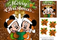 Mr and Mrs Mouse Carol singing with orange santa hats 8x8