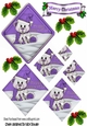 Little polar bear in purple santa hat diamond pyramids