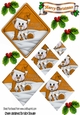 Little polar bear in orange santa hat diamond pyramids