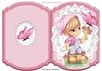 little flower girl gardening with butterfly Bracket card