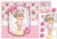 Little girl ballet dancing with roses and 8x8