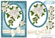 pretty christmas white flowers with blue glitter topper