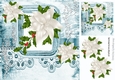 pretty christmas white flowers with blue lace 8x8