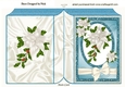 pretty christmas white flowers with blue glitter frame folded book