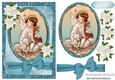 sweet little christmas angel with a deer with white flowers A5