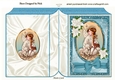 sweet little christmas angel with a deer with white flowers A5 folded book