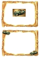old scroll with green vintage car with A5 blank insert