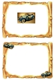 old scroll with blue vintage car with  A5 blank insert