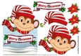 Cheeky Monkey in santa hat over the edge