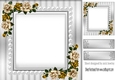 Lovely gold roses and pearl in grey card front