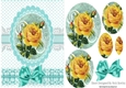 pretty yellow rose Oval pyramids with frill and bow A5
