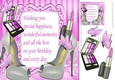 silver sparkle shoes with pink butterflies and makeup 8x8