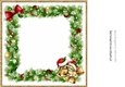 cute puppy and kitten in santa hats in festive frame 8x8 blank insert