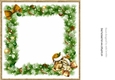cute puppy and kitten in gold santa hats in festive frame 8x8 blank insert